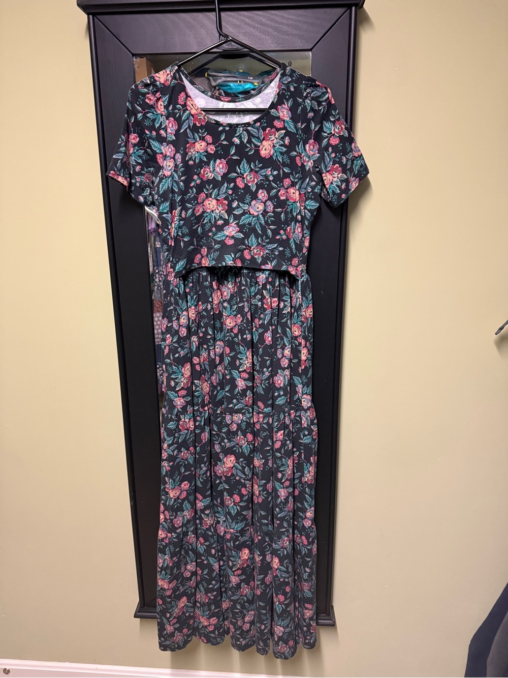 Midnight Rosarium Short sleeve long length maxi super cute dresses SCD